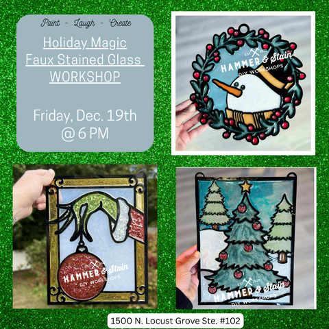 12/19 @ 6 PM Xmas Faux Stained-Glass