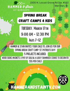 Spring Break Craft Camp for Kids- St. Patrick's Day