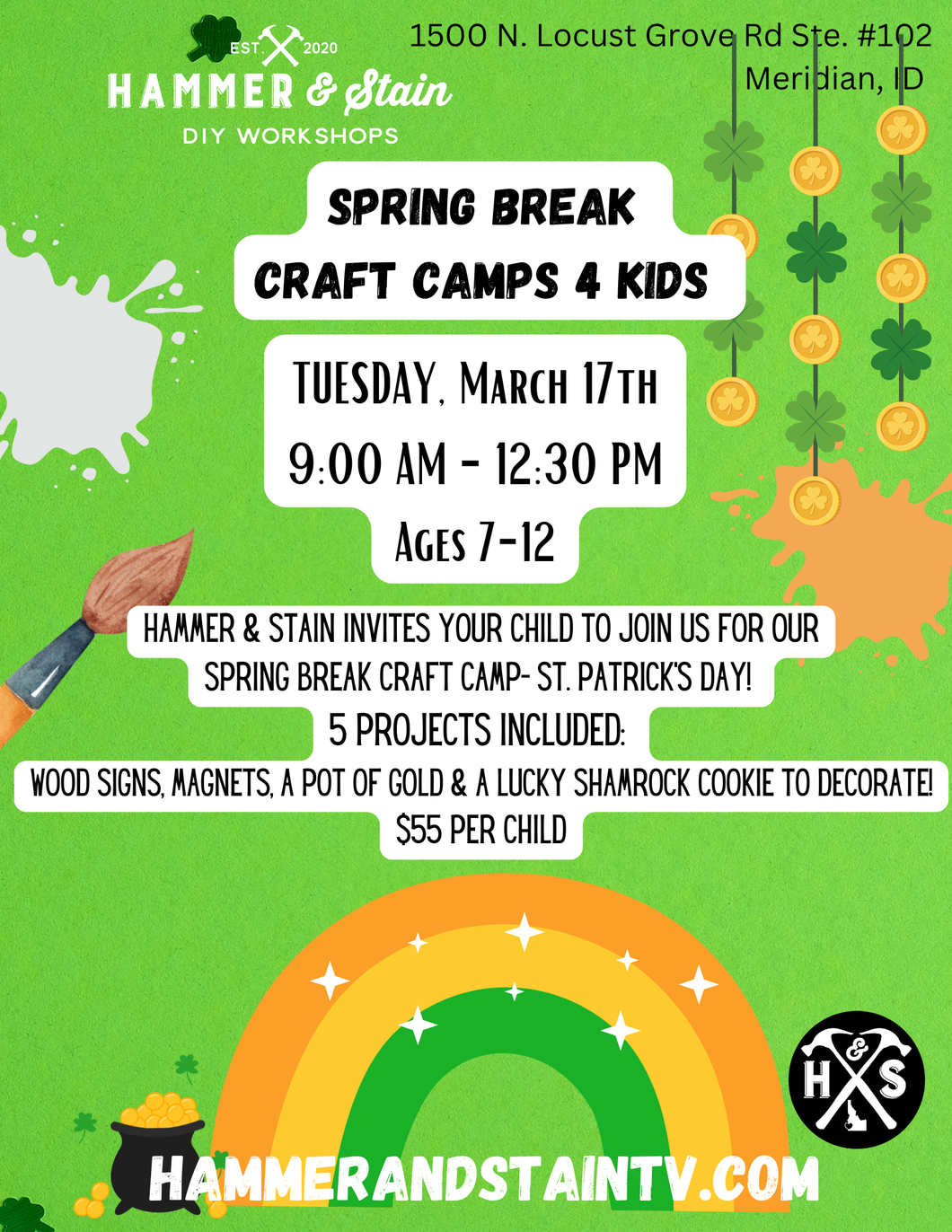 Spring Break Craft Camp for Kids- St. Patrick's Day