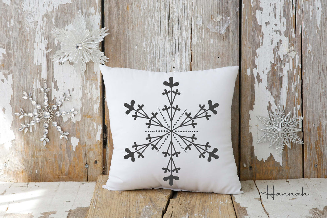 Christmas Snowflakes Throw Pillow Covers & Insert (Set of 4) - On