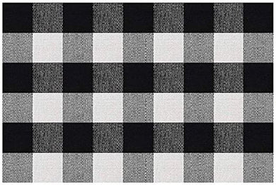 Black/White Buffalo Plaid Rug 24x36 Anti-Slip Mat
