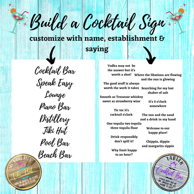 COCKTAIL ROUND BAR SIGNS