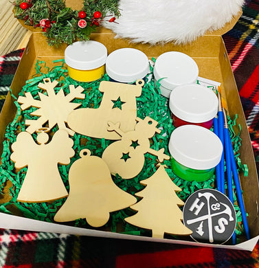 *Family Pack Wooden Christmas Ornaments DIY KIT